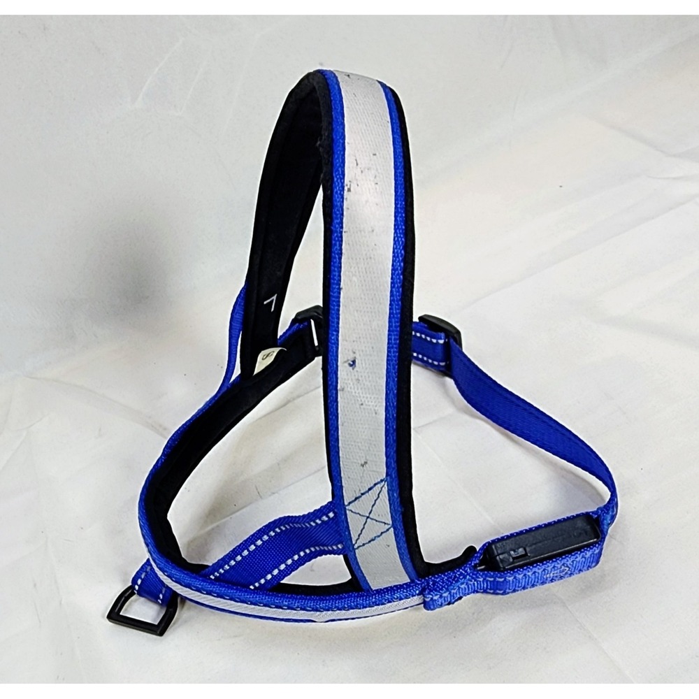 Blue No-Pull Dog Harness Size Small 1" Wide (Blue & Reflective Whit)